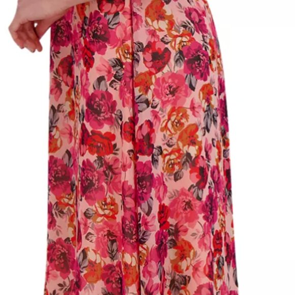 julia jordan Women's Chiffon V-Neck Fit & Flare Dress - Picture 2 of 8